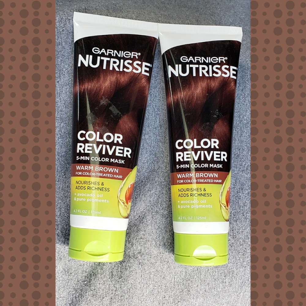 2 NEW Garnier Fructissse warm brown color reviver (5 min color mask)